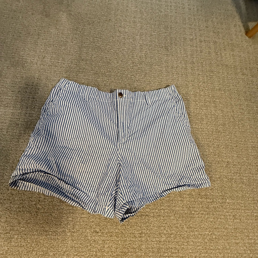 Blue Striped Women's Shorts